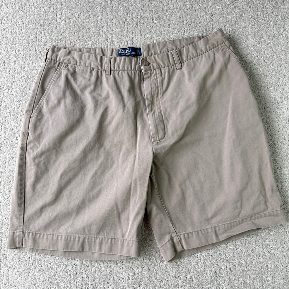 Polo‎ Ralph Lauren Prospect Shorts Mens 40 Khaki Tan Classic Chino Flat Front